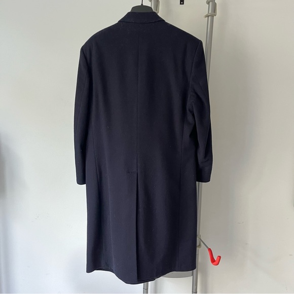Vintage Berwin Navy Long Wool/Cashmere Overcoat - Picture 2 of 10